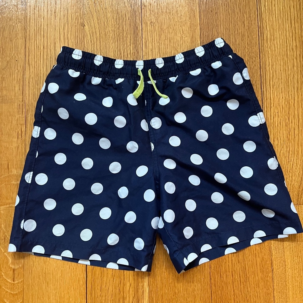 Primary polka dot swim trunks kids size 8-9